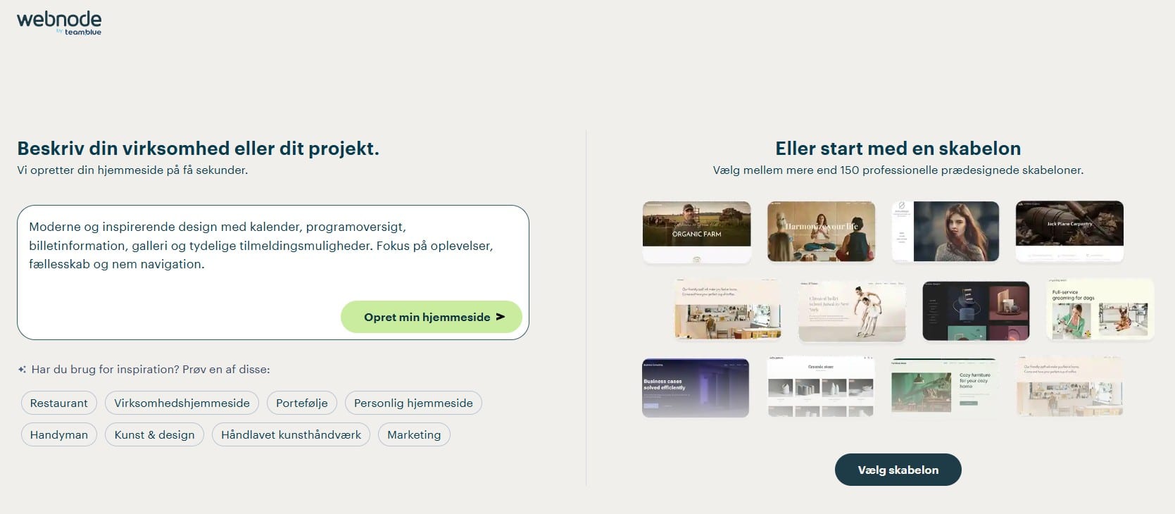 Hjemmeside til events Hjemmeside til events 1