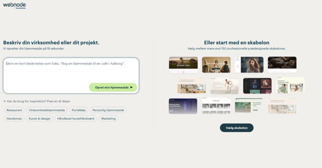 Hjemmesideprogrammer 2 Webnode hjemmesidebygger AI