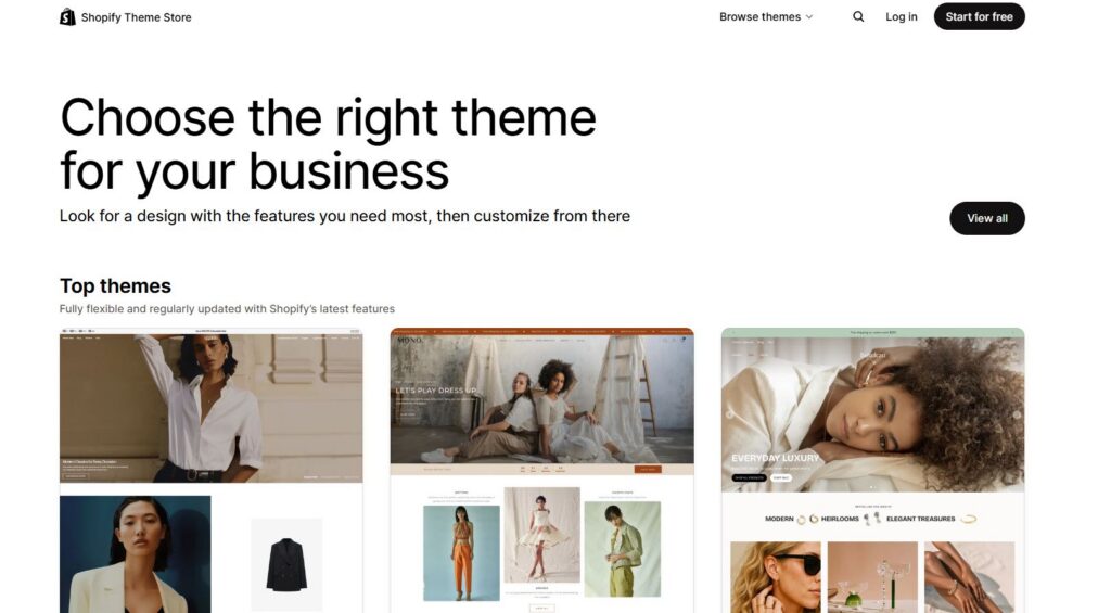 shopify temaer